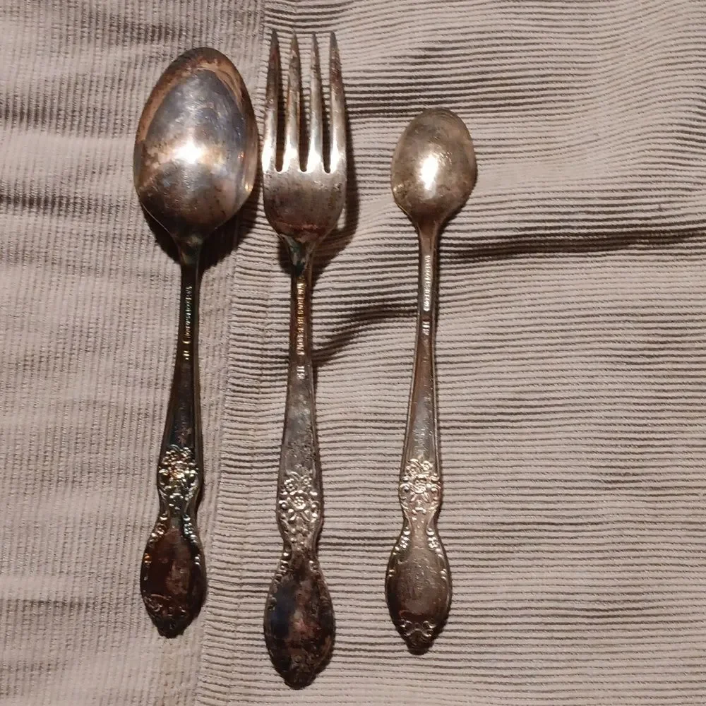 Vintage WM Roger & Son Serving Set Silver Plate